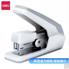 得力(deli)省力結(jié)構(gòu)訂書機(jī)/裝訂器 一指按壓 適配12#釘 白色0477